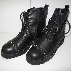 Estro Black Studded Combat Boots – Chunky Sole – Women’s Size 7